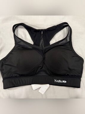 Yvette Black High-Impact Sports Bra XL
